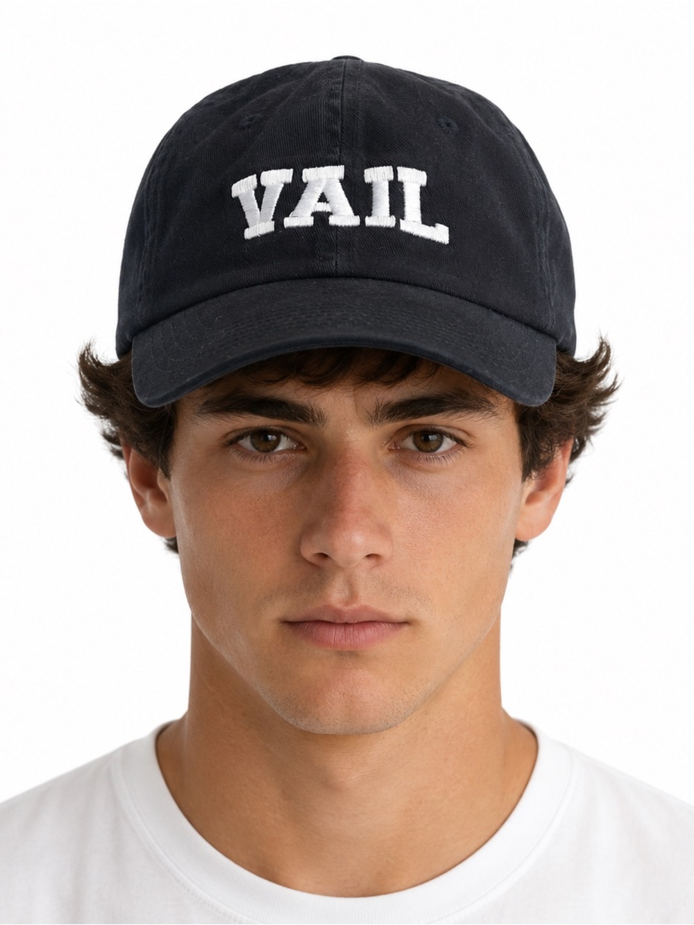 VAIL Embroidered Black Baseball Cap